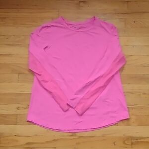 IBKUL Womens Hot Pink Long Sleeve Athletic Top Mesh Panel Sleeves XL